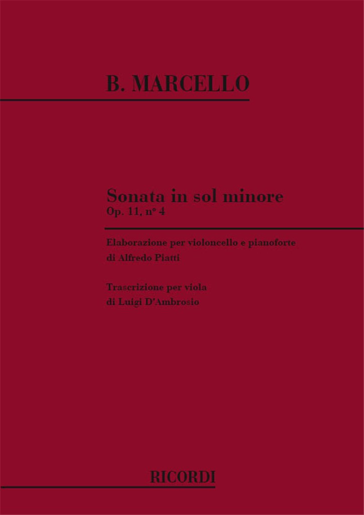 Sonata In Sol Min. Op. 11 N. 4